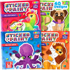 JOYIN 4-Pack Crafts for Kids Sticker Paint Book Gift Party Favor - Paint by Stickers Numbers for Kids Traveling - Safari Unicorn Dog Sea Animals