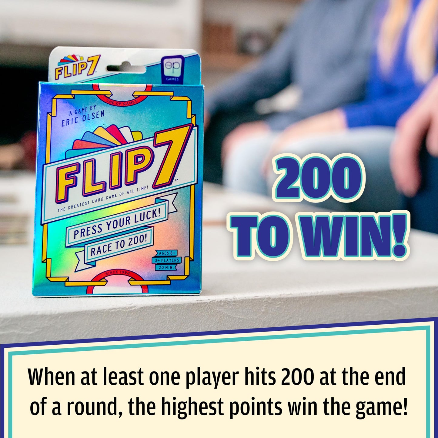 USAOPOLY Flip 7, The Ultimate Blend of Press Your Luck & Strategy, Fast-Paced Addictive Card Game,Quick to Learn & Easy to Teach,Perfect for Game
