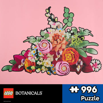 LEGO Botanicals Pink Bouquet Puzzle, Die-Cut Jigsaw Puzzle