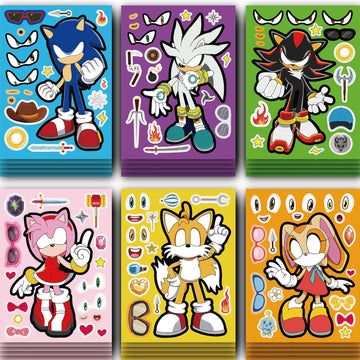 TQDGTOY Make-a-face Stickers Sheets Make Your Own Stickers,Mixed & Matched with 6 Designed Characters(4 of Each) for Party Favors Supplies, Reward