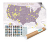 Collection 63 Stickers Set All US National Parks and Large Size Map of U.S. National Parks.17 x 27 inch with Tube Box.