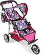 fash n kolor Baby Doll Double Stroller | Flower Design Easy Fold Double Stroller for Twin Dolls with Carriage Bag