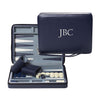 WE Games Custom Monogram Magnetic Travel Backgammon Set - Navy Blue