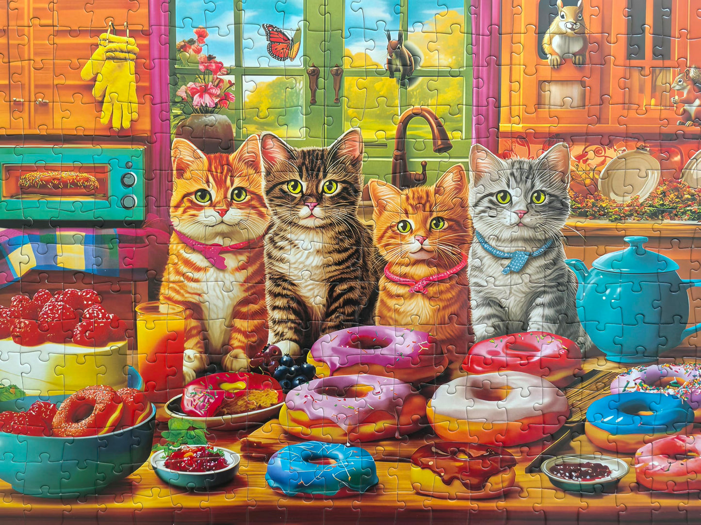 300 Piece Puzzles for Adults Kids Ages 6-8 8-12 - Kittens and Donuts