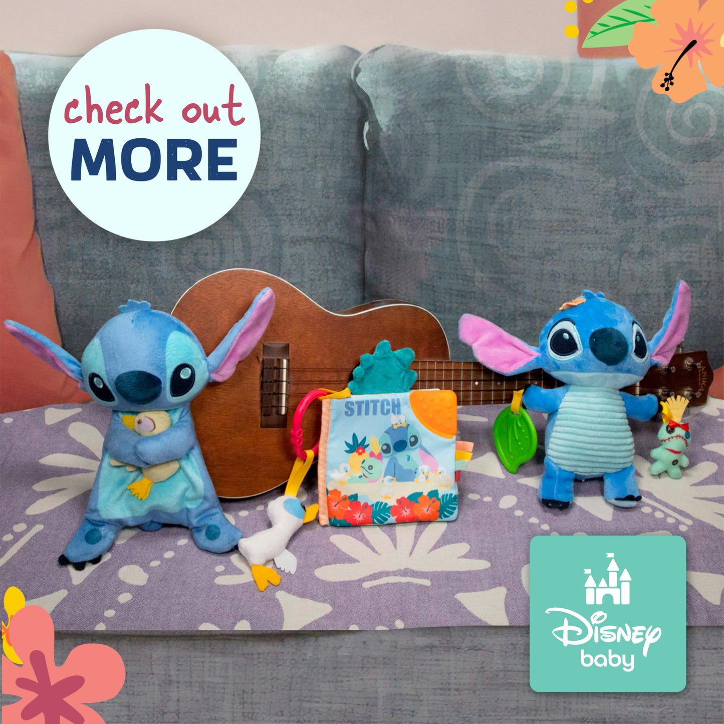 Kids Preferred Disney Baby Lilo and Stitch 12 Inch Angel Plush Newborn Toddler Baby Blanket Lovey, Snuggle Toy Stuffed Animal Baby Blankets for Girls