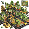 Magnetic Tiles Road Building Toys Set with Magnetic Blocks and Army Toys Accessories, Military Magnetic Blocks for Kids Ages 3-5 4-8, STEM Educational