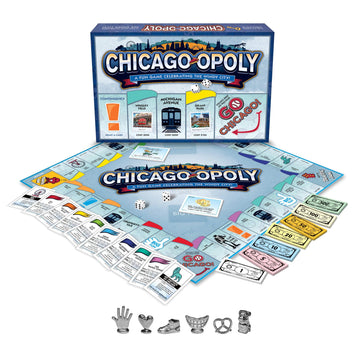 Late for The Sky Chicago-Opoly Board Game - Windy City Property Trading Family Game for 2-6 Players, Ages 8+, Fast or Full Play, Great Gift