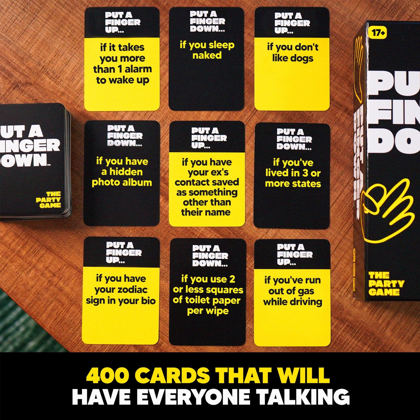 Hunch Games Put A Finger Down - Hilarious Party Card Game, Game Night, Parties, Big and Small Groups | Fun Social Icebreaker with 400 Cards for 2+