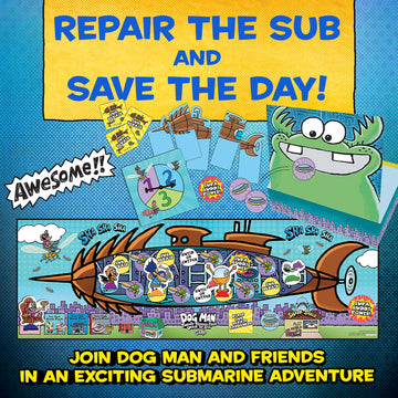 University Games, Dog Man Twenty Thousand Fleas Under The Sea, Board Game for Kids, Family Game Ages 6+, Based on Dav Pilkey Dog Man Books
