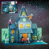 PicassoTiles Scary Haunted House Magnetic Tiles Building Block with 8 Halloween Theme Action Figure Magnet Construction Toy Kit Double-Sided Mansion