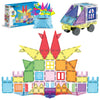 PicassoTiles 100PC Full Size & Travel Magnetic Tile Playset with Toy Bag
