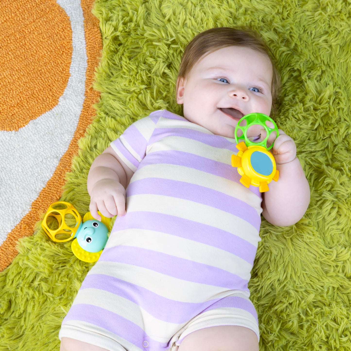 Bright Starts Soother Pals Easy-Grasp Teether Toys, 2-Pack Lion and Elephant Characters, BPA Free, Unisex, Ages Newborn +