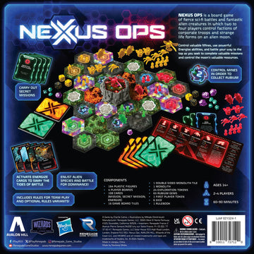 Renegade Game Studios Nexus Ops Strategy Board Game with Alien Miniatures & Secret Missions for 2-4 Players
