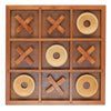 Wooden Tic Tac Toe Game - 9 Inch Solid Wood Board with X and O Pieces, Decorative Coffee Table Game, Classic Home Décor Accent