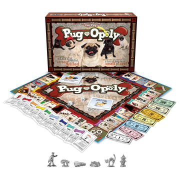 Late for The Sky Pug-Opoly Dog Board Game for Families & Adults - Pug Lovers Property Trading Game, 2-6 Players, Ages 8+, One-Hour or Full Play, Fun