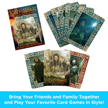AQUARIUS Lord of the Rings Heroes and Villains Playing Cards Standard Size - Themed Novelty Deck with 52 Unique Fantasy Movie Designs - Collectible