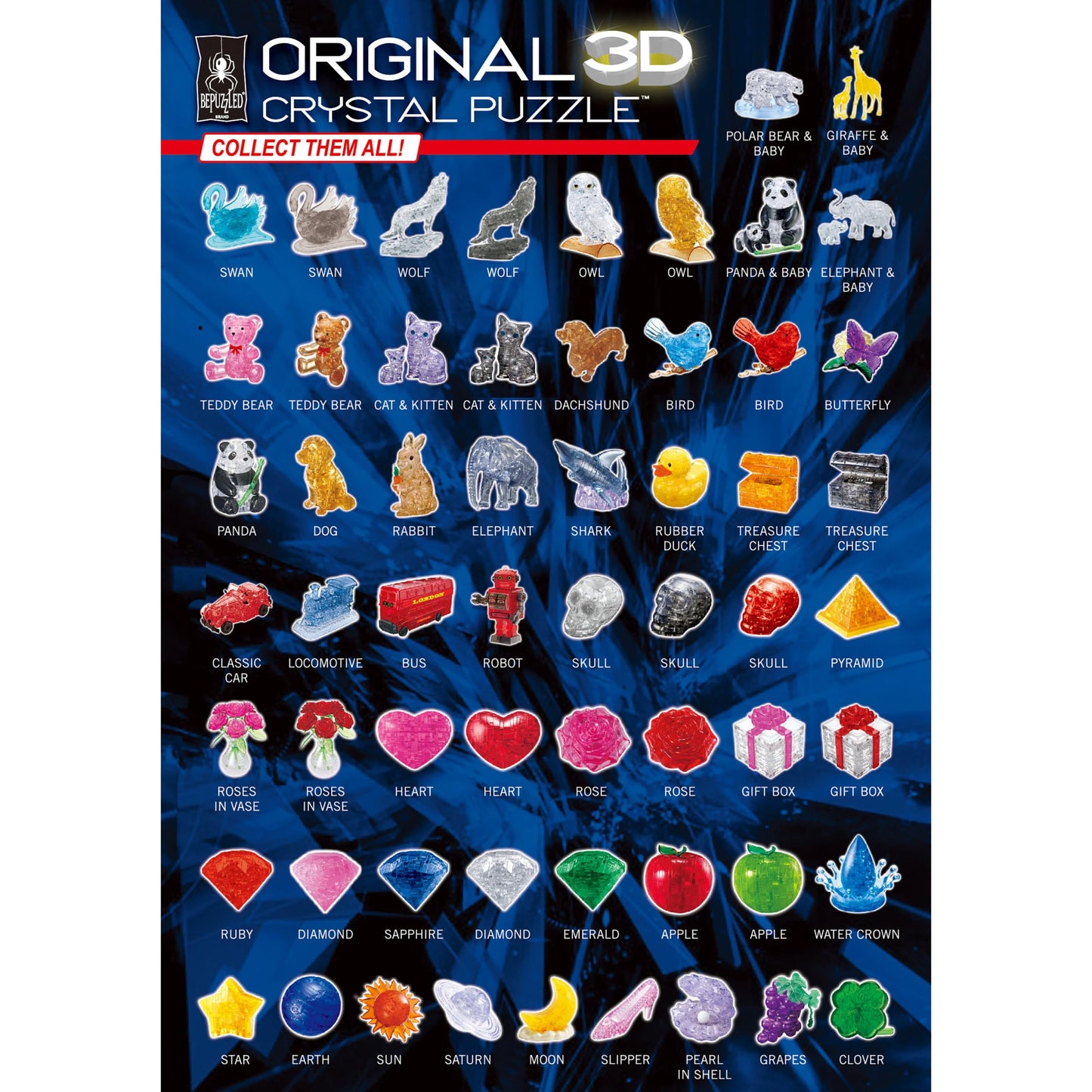 Panther Crystal 3D Puzzle, 39-Pc Brain Teaser, Ages 12+