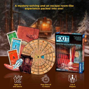 Dead Man on The Orient Express | Exit: The Game - A Kosmos Game | Family-Friendly, Card-Based at-Home Escape Room Experience for 1 to 4 Players, Ages