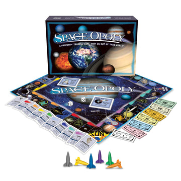 Late for The Sky Space-Opoly Space Adventure Board Game for Families, 2-6 Players, Ages 8+, Strategy Party Game with Astronomy Facts and Quick Play
