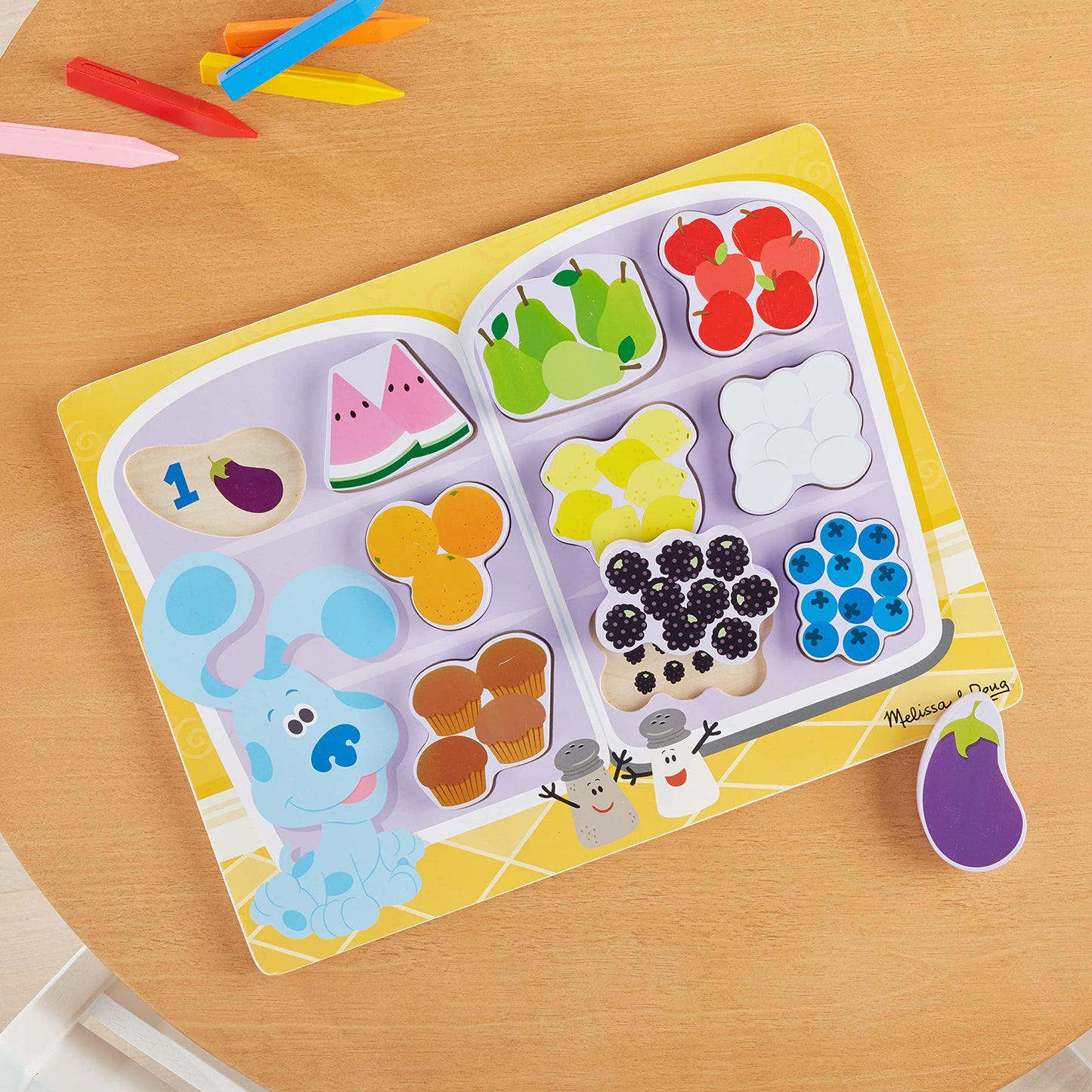 Melissa & Doug Blue's Clues & You! Wooden Chunky Puzzle - Fridge Food (10 Pieces)