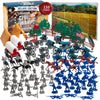 Civil War Army Men Toy Soldier Action Figure Deluxe Playset -120pc with Confederate & Union Soldiers, Cannons, Wagons, Rideable Horses, Terrain