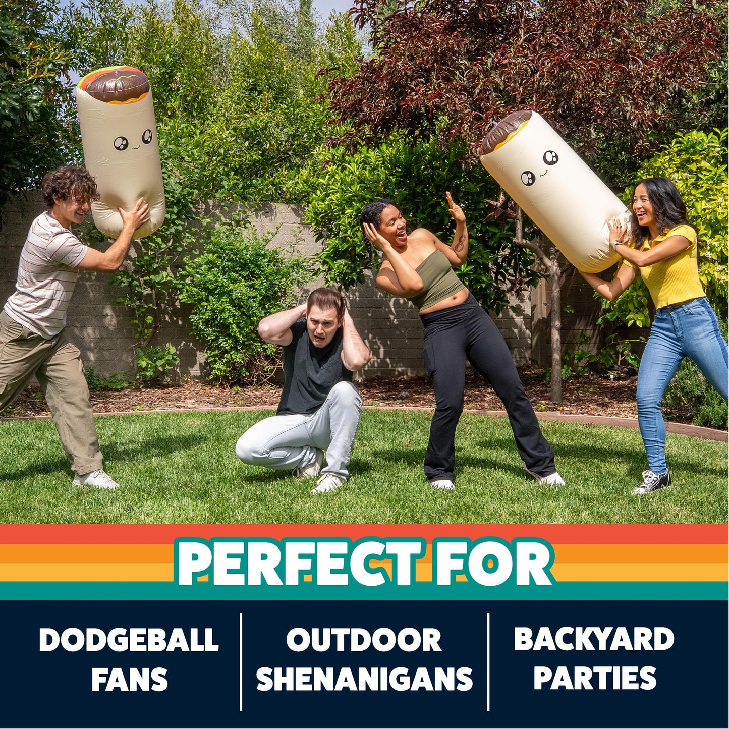 Exploding Kittens - Throw Throw Burrito Extreme Outdoor Edition - Giant Inflatable Dodgeball Card Game - Play Outdoors, Backyard Events, Family Fun