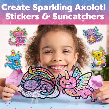 Creativity for Kids Big Gem Diamond Painting Axolotl| Mindful Summer Fun | Great Back to School Activities | Girl Toys and Crafts for Ages 6-8+
