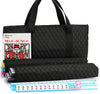 American Mahjong Game Set - Black Quilted Soft Bag 166 Premium Tiles with 4 All-in-One Rack/Pushers,100 Chips, Wind Indicator, English Manual. Easy