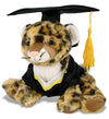 DolliBu Squat Leopard Graduation Plush Toy - Soft Leopard Plush Graduation Stuffed Animal Dress Up with Gown & Cap with Tassel Outfit - Gift