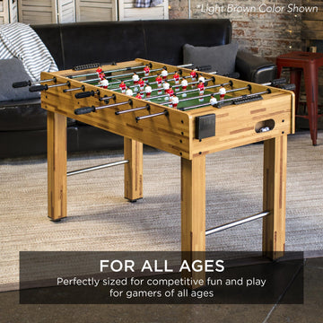Best Choice Products 48in Foosball Table for Kids and Adults, Game Room Arcade Soccer Game Table w/ 2 Balls, 2 Cup Holders, Ergonomic Handles, Chrome