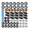 Pasacho Wheels and Axles Set Tires, 118pcs City Car Parts Kits, Vehicle Truck Parts Classic Pieces Accessories, Construction Bulk Bricks Building