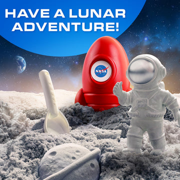 Blue Marble NASA Moon Sand Activity Kit - STEM Educational Sensory Bin Filler with 1.5 lbs Moon Sand, Play Tray, Space Molds, Astronaut Figure