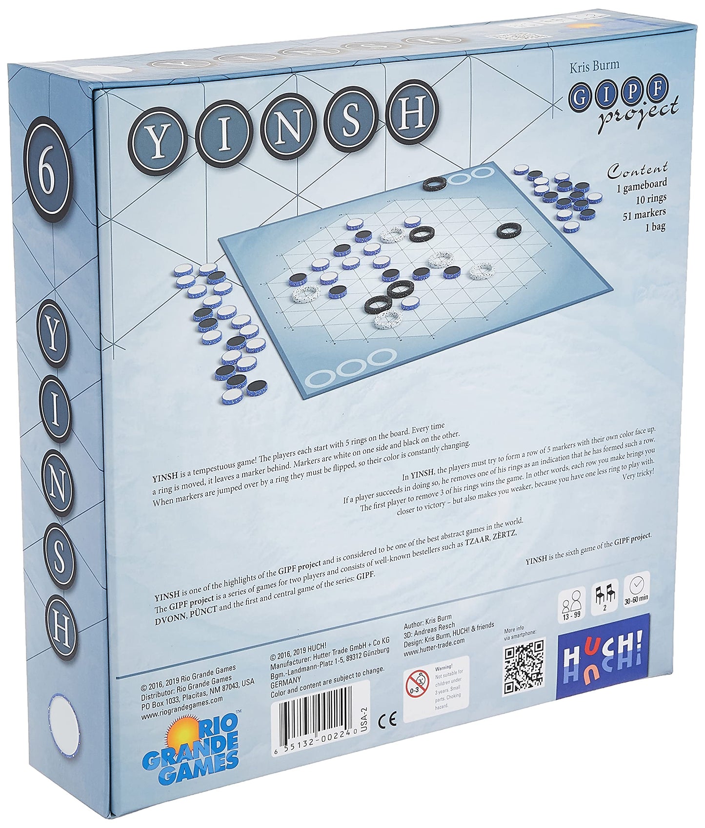 Rio Grande Games Yinsh Board Game - Abstract Strategy 2 Player Competitive Game