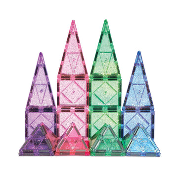 CreateOn Crayola Glitter Magnetic Tiles, Building Set for Kids, Magnetic Tiles, Magnetic Building Toys for Kids, STEM Easter Toys for Boys and Girls