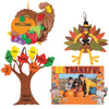 Thanksgiving & Autumn Themed Craft Kits | Peanuts Thanksgiving Picture Frame Magnet Craft Kit, Turkey Making Kit, Foam Cornucopia Door Sign Craft Kit