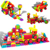 PicassoTiles PTB151 151pcs Hedgehog Lock Block STEM Building Tiles Truck Theme Set Learning Playset STEM Toy Set Educational Kit Child Brain