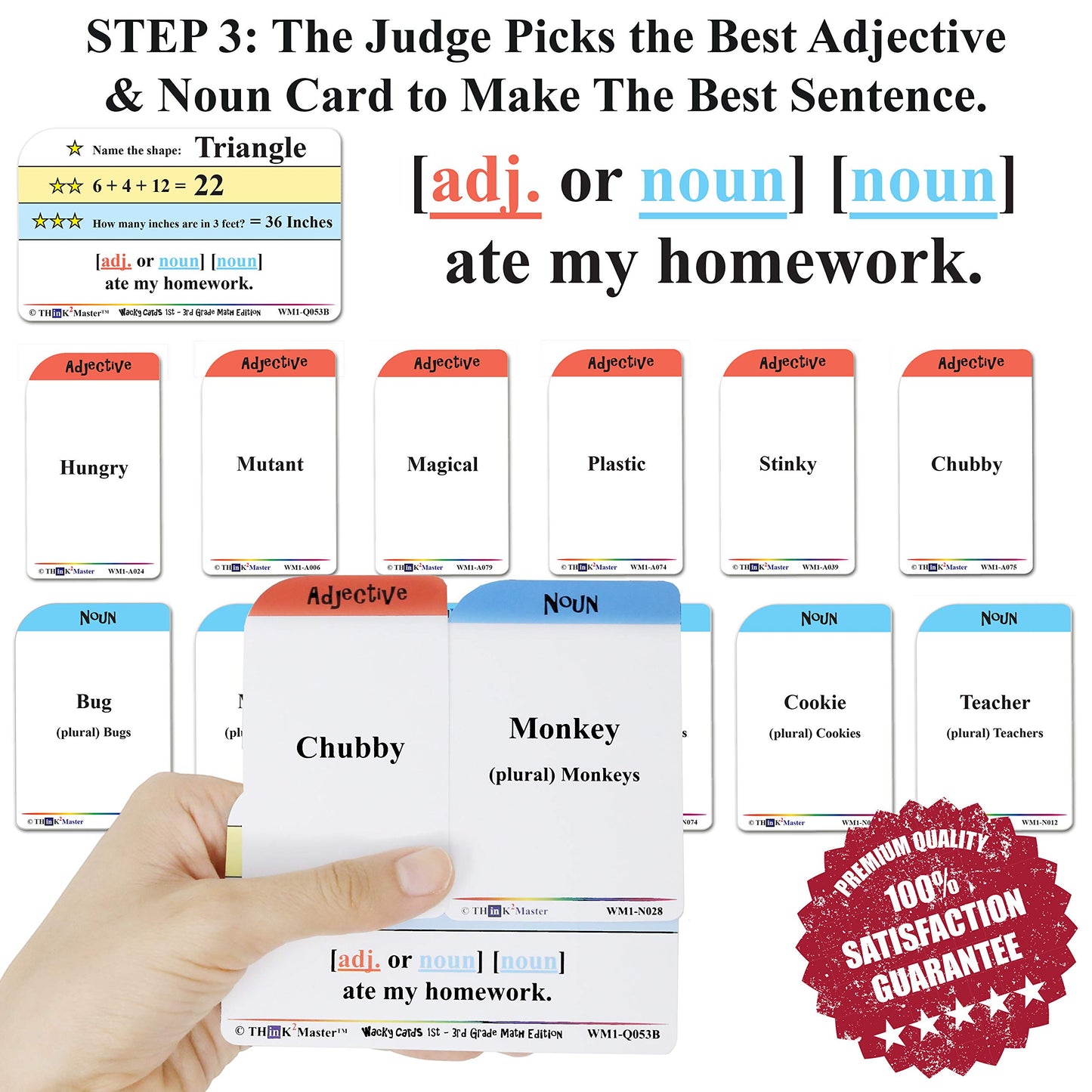 Think2Master Wacky Cards Practicing Math Including Addition, Subtraction & Multiplication.