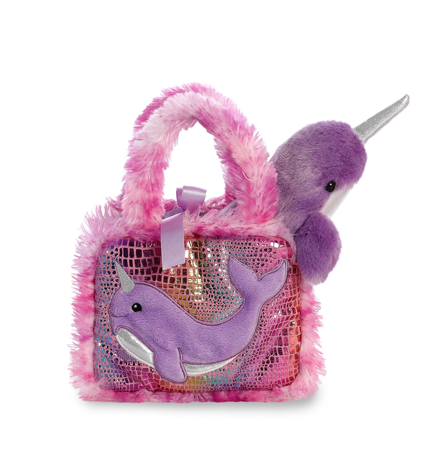 Aurora® Fashionable Fancy Pals™ Narwhal Stuffed Animal - Plush with Stylish Purse for Dress Up Fun - Perfect for Kids 3+ Years, Costumes,