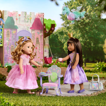 American Girl WellieWishers 14.5-inch Doll Ready to Be Royal Desk Playset with an Armrest that Swivels, For Ages 4+