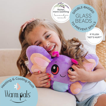 Bella Butterfly - Microwavable & Weighted Plush Stuffed Animal - Heated Plushie for Warmth - Cute, Soft, Cozy Toy for Adults & Children (Boys, Girls
