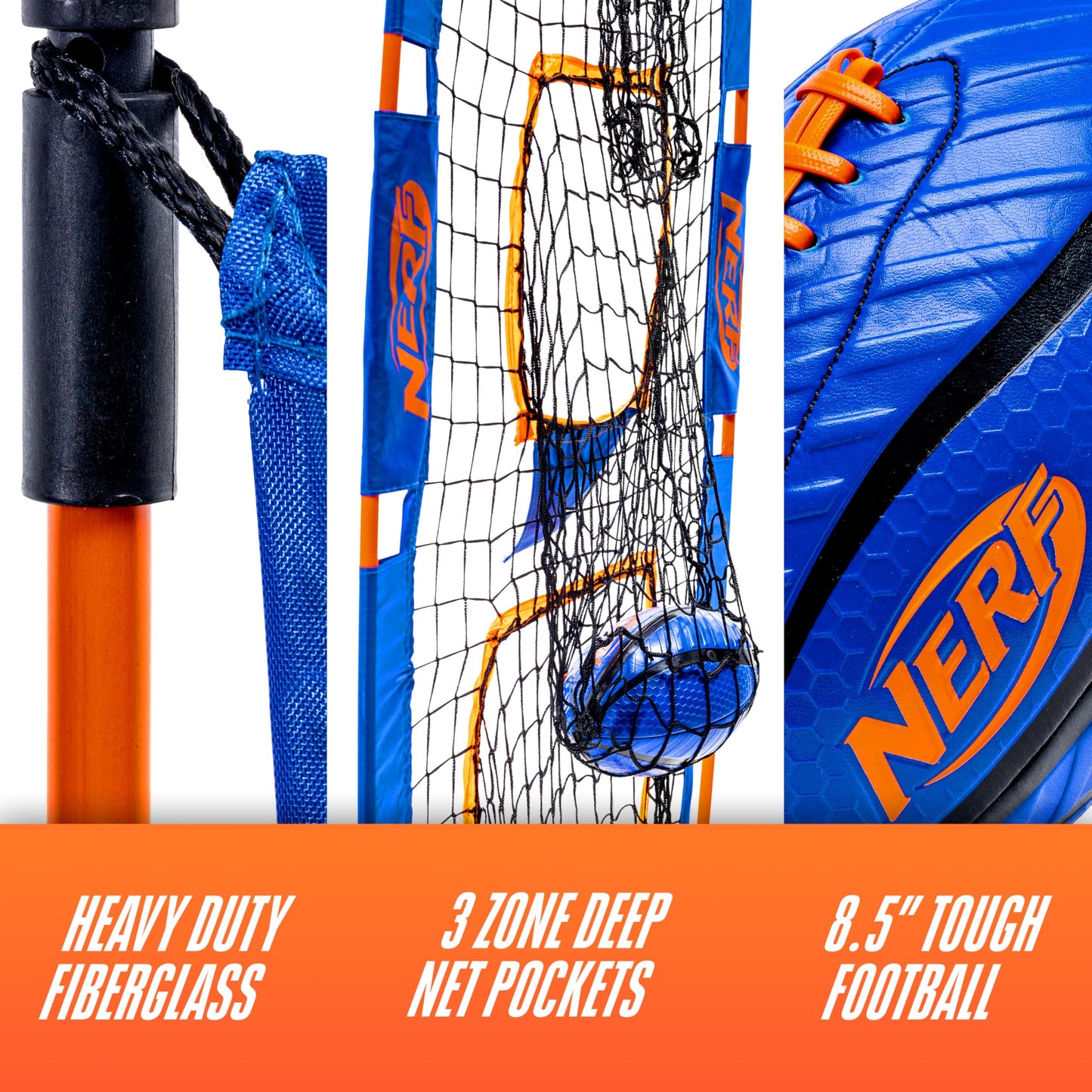 Franklin Sports Nerf Pro Pass Football Passing Target Toss Net