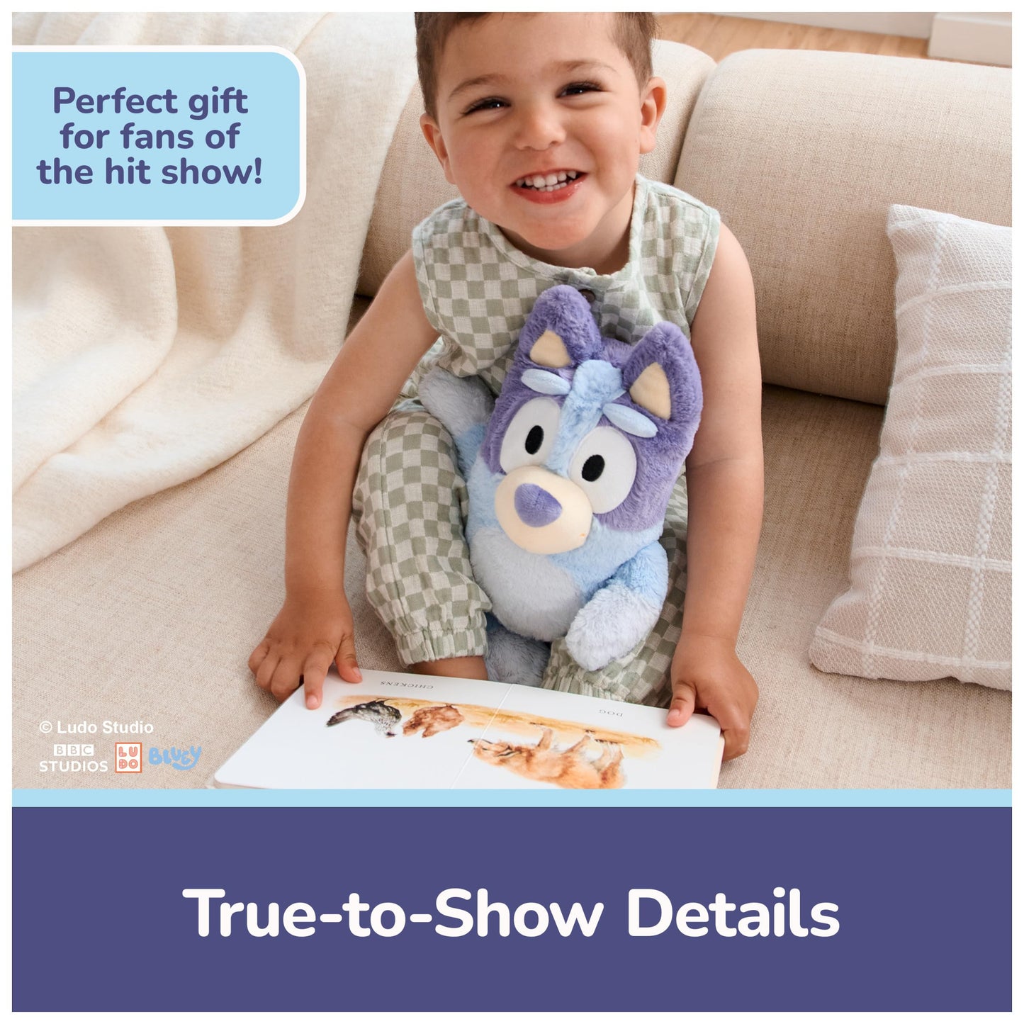 GUND Bluey Sustainably Soft Bluey 13-Inch Plush Toy, Ages 0+