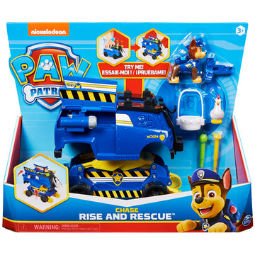 PAW Patrol Chase Rise and Rescue Transforming Toy Car with Action Figures and Accessories, Kids’ Toys for Ages 3 and up
