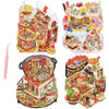 ZSYTZL 4 Sheets 3D DIY Stickers Scene, Cute Miniature Global Food Sticker Waterproof Quiet Book with Tweezers Decorating Phones Handbooks Bottle