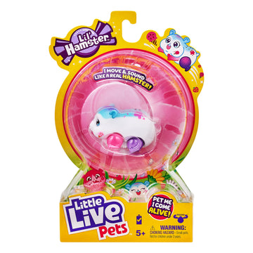 Little Live Pets - Lil' Hamster : Sprinkz | Interactive Toy Hamster. Scurries, Sounds, and Moves Like a Real Hamster. Soft Flocked. Batteries