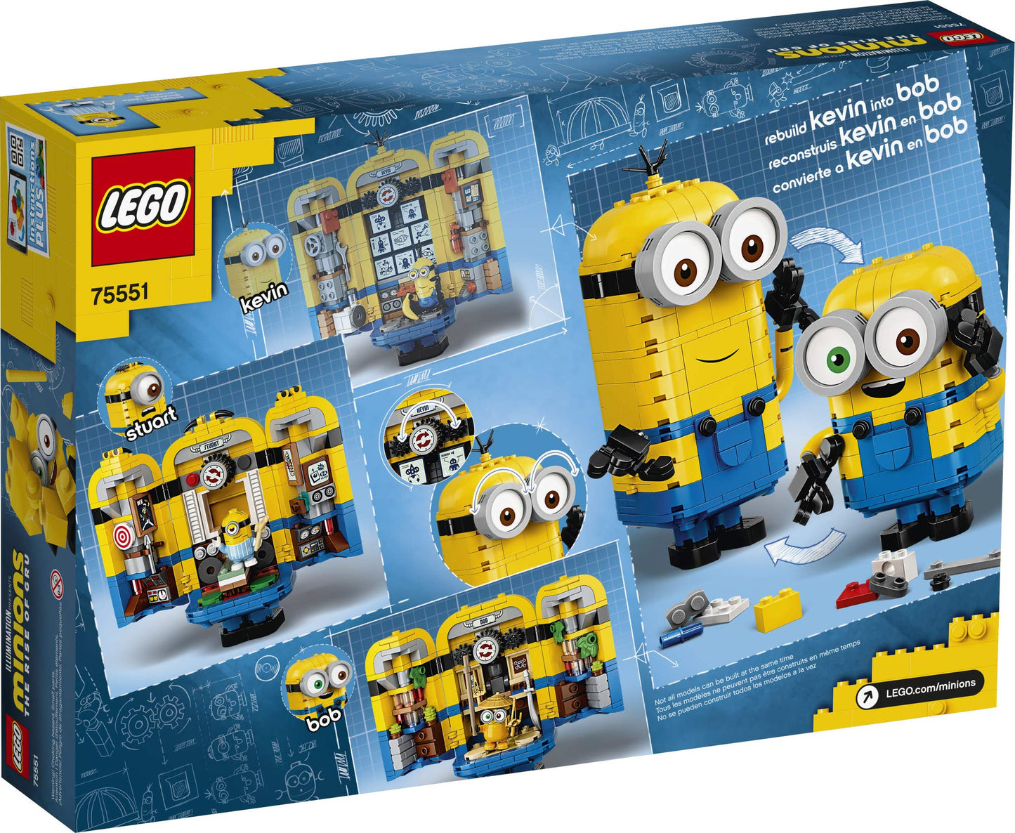 LEGO Minions: Brick-Built Minions and Their Lair (75551) Building Kit for Kids, Great Birthday Present for Kids Who Love Minion Toys and Kevin, Bob