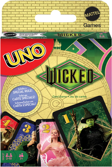 Mattel Games UNO Wicked Card Game for Kid, Adult & Family Nights, Parties, Travel & Camping, Inspired by the Movie