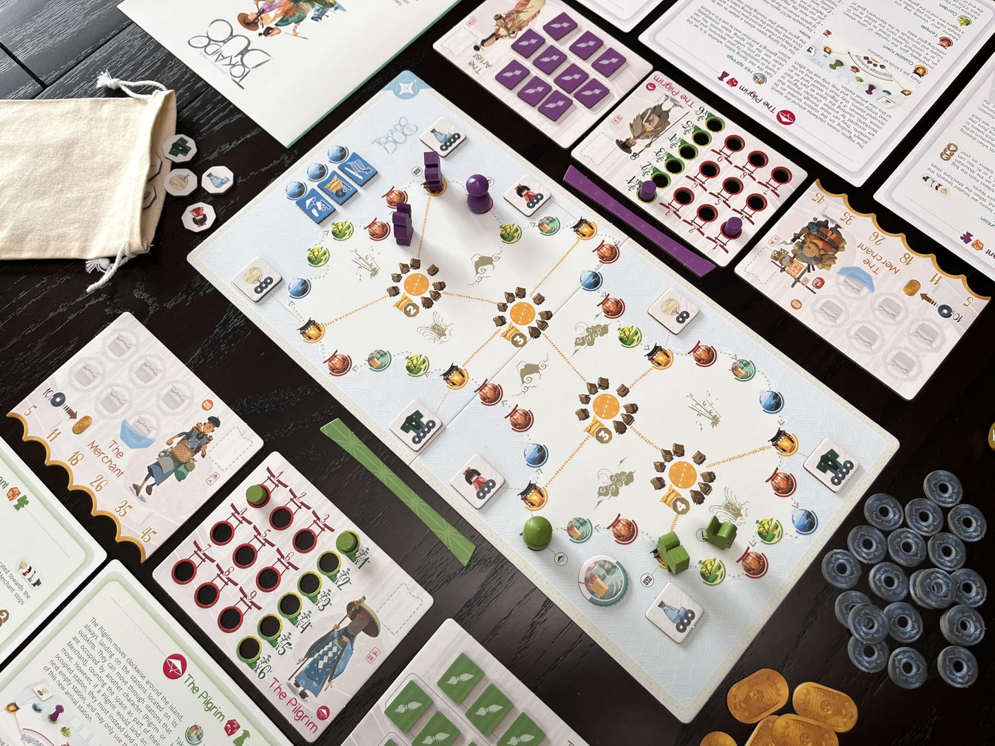 Stonemaier Games: Tokaido Duo by Antoine Bauza | A Zen Strategy Board Game About Traveling in Japan for Adults & Family | Visit Shrines, Share Lovely