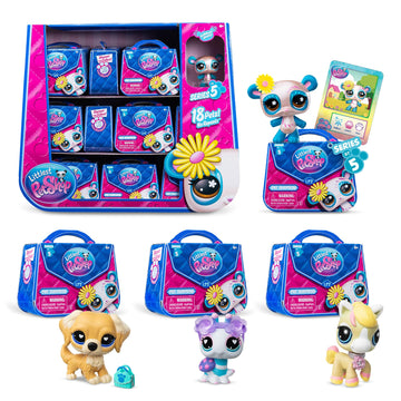 Littlest Pet Shop - Pet Surprise Display, 18 Pet Collector Set - Series 5 - LPS Gen 7, Authentic Mystery Figures, Surprise Collectible Kidult Toy
