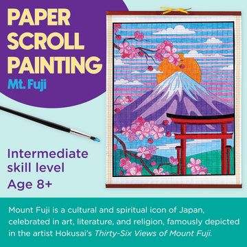 Faber-Castell Paper Scroll Painting Kit: Mount Fuji | Summer Crafts & Back to School Ready Supplies | Ready-to-Hang DIY Painting Craft for Kids (1